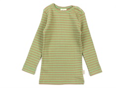 Petit Piao t-shirt green jade/camel striber